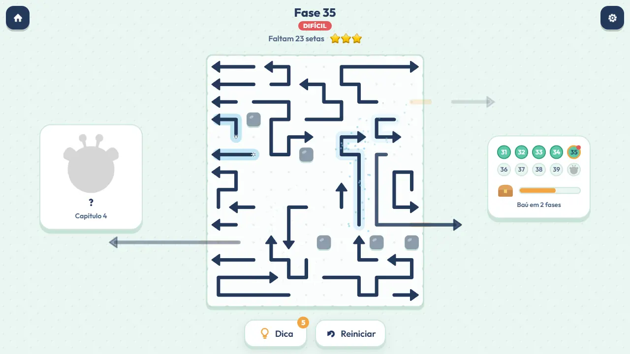 Arrowmigo: tampilan game
