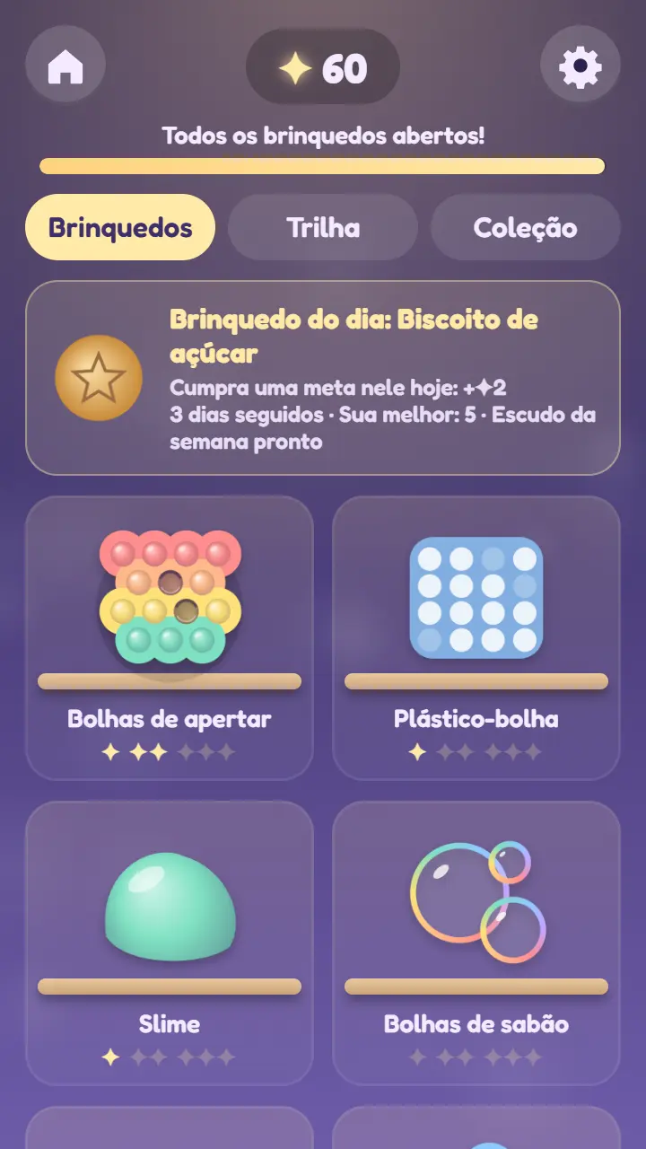 Fidgetlume: tampilan game