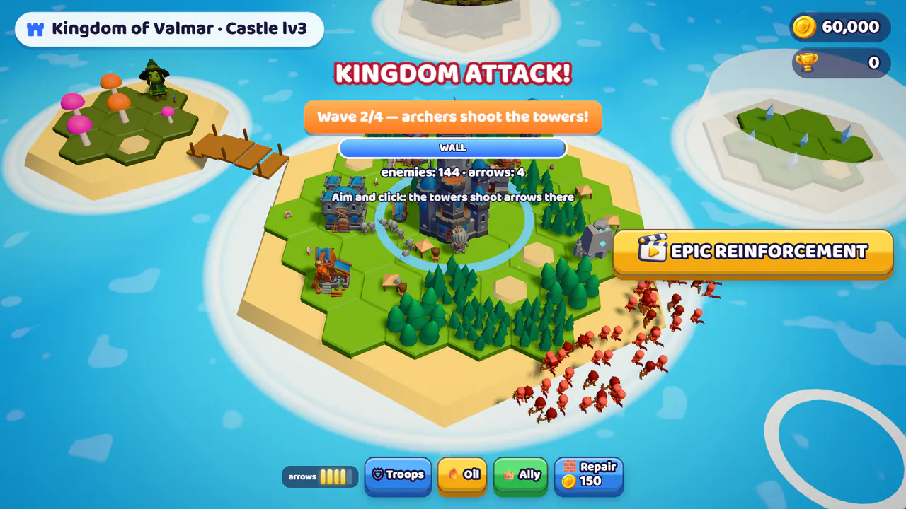 Kingdom attack: skeletons advance on the wall