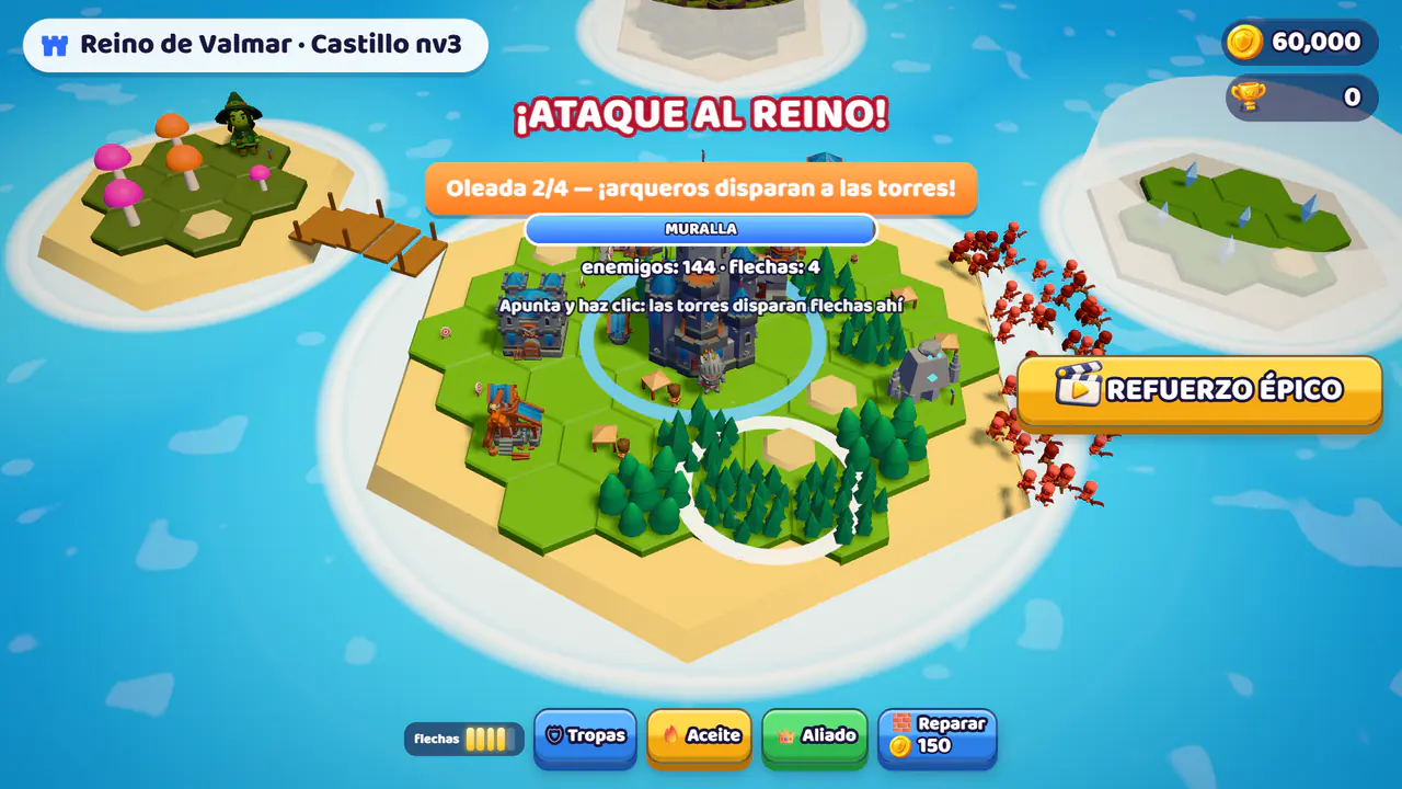 Ataque al reino: esqueletos avanzan contra la muralla