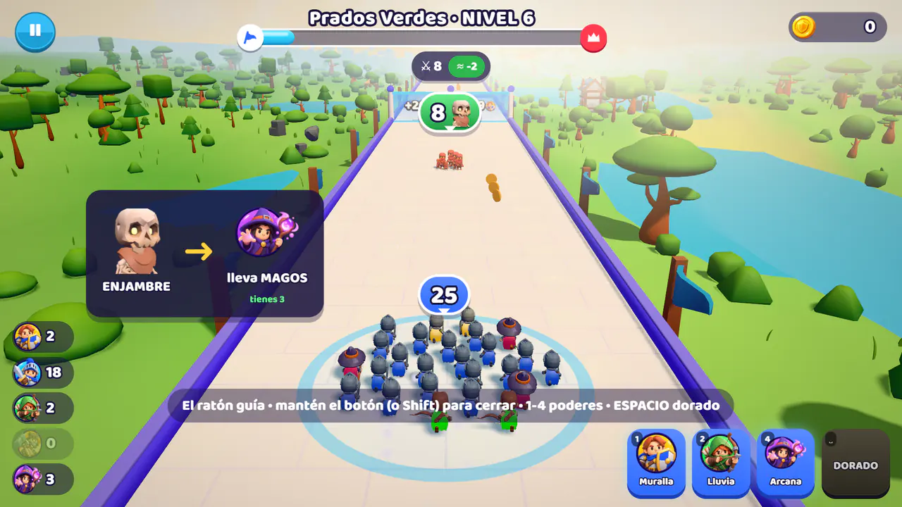 Se acerca un enjambre enemigo y el aviso pide magos