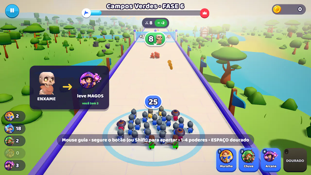 Um enxame inimigo se aproxima e o aviso pede magos
