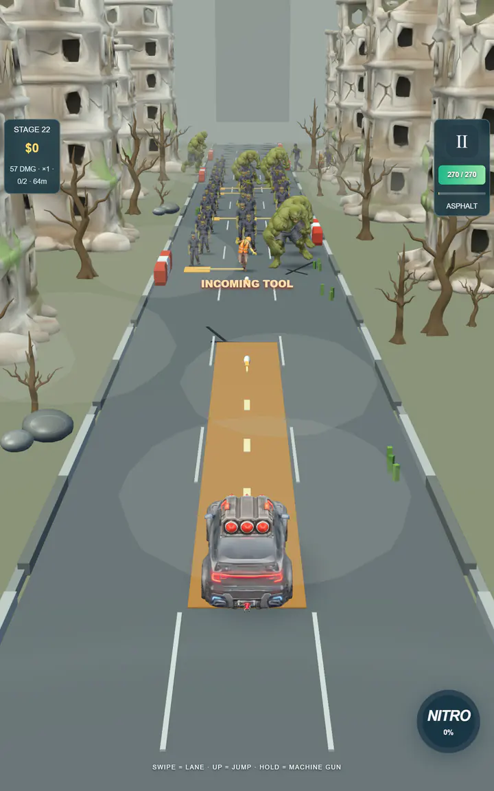 The horde coming down the road