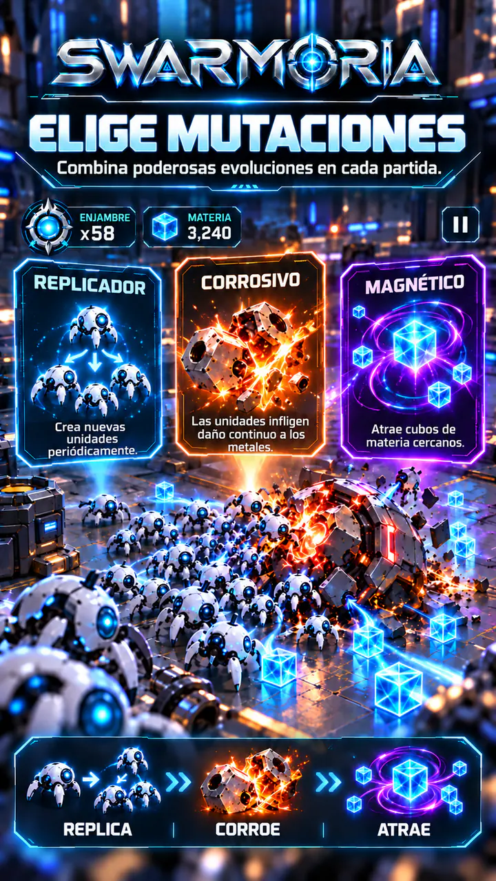 Elige mutaciones: combina evoluciones en cada partida