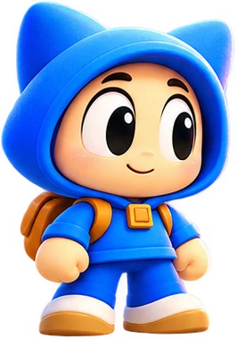 The hero in the blue hood