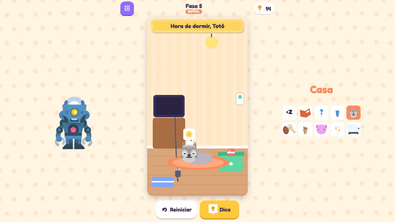 Trickwink: tela do jogo