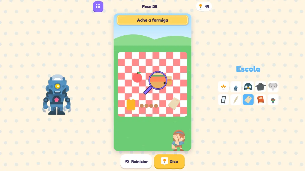 Trickwink: tela do jogo