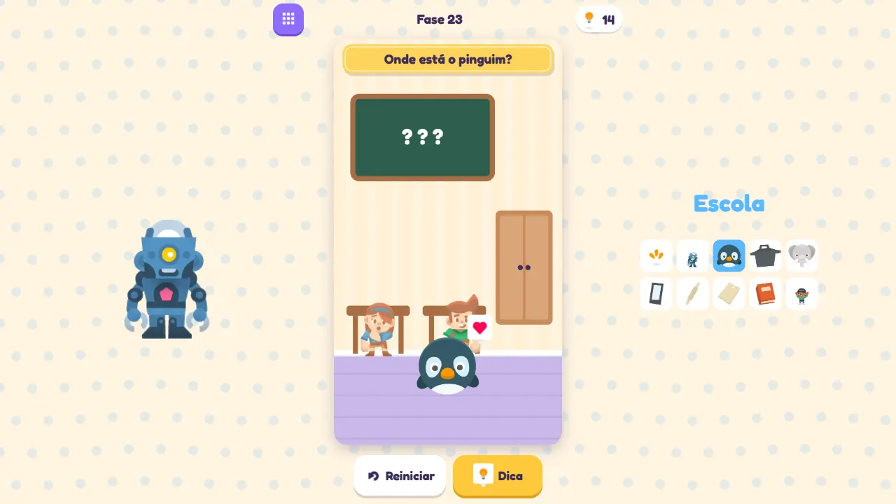 Trickwink: tela do jogo