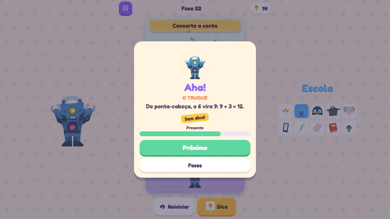 Trickwink: tela do jogo